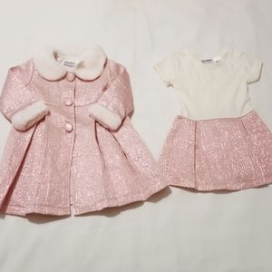 18 month girl dress and coat set
